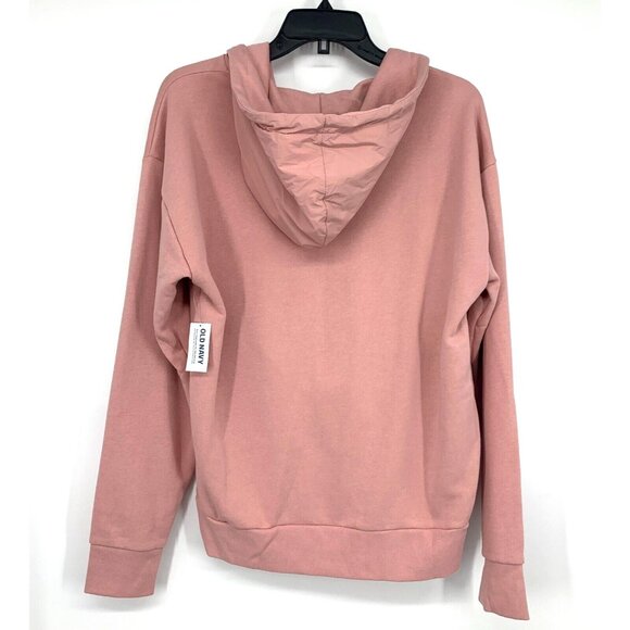 Old Navy Hoodie Pink Quarter Zip Hybrid Pocket Pullover Sweater - Picture 8 of 10